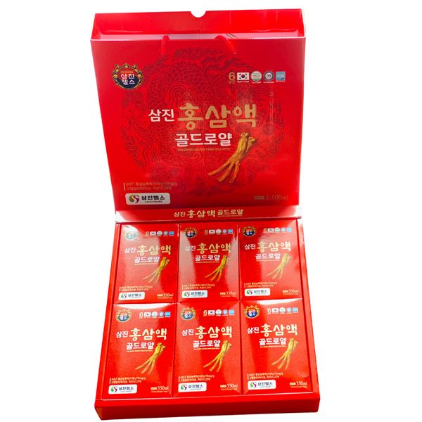 Samjin Tea Nước Hồng Sâm Sam Jin Red Ginseng Drink Gold Royal Hộp 30 Gói x 70ml