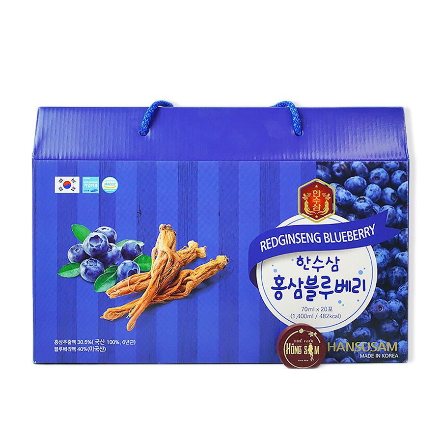Nước Hồng Sâm Hansusam Việt Quất 20 gói x 70ml