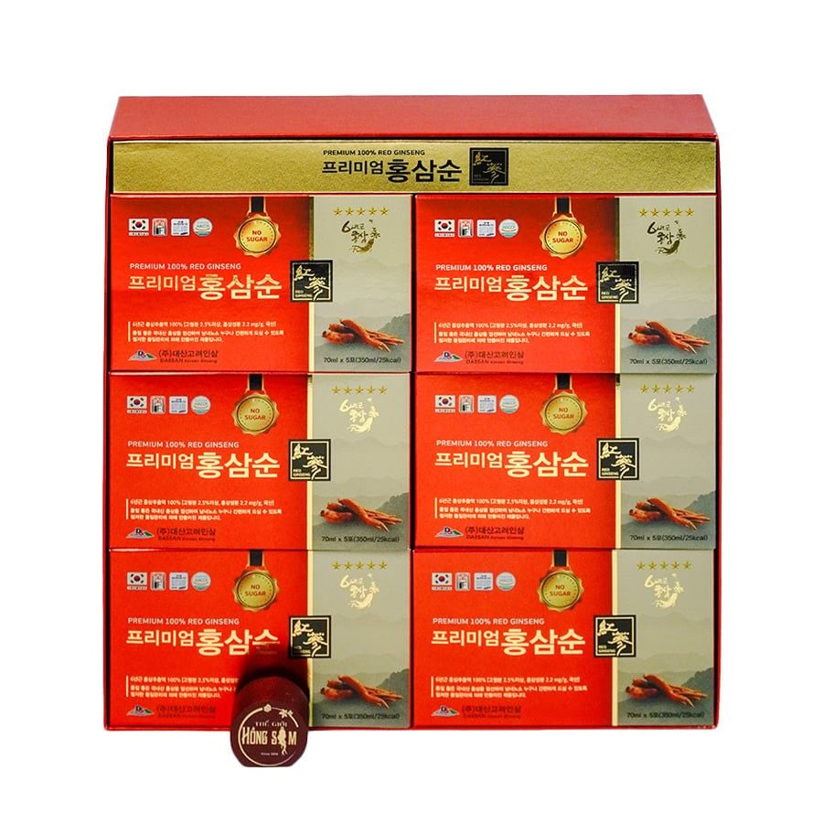 Nước Hồng Sâm Không Đường Daesan Hộp 30 Gói x 70ml