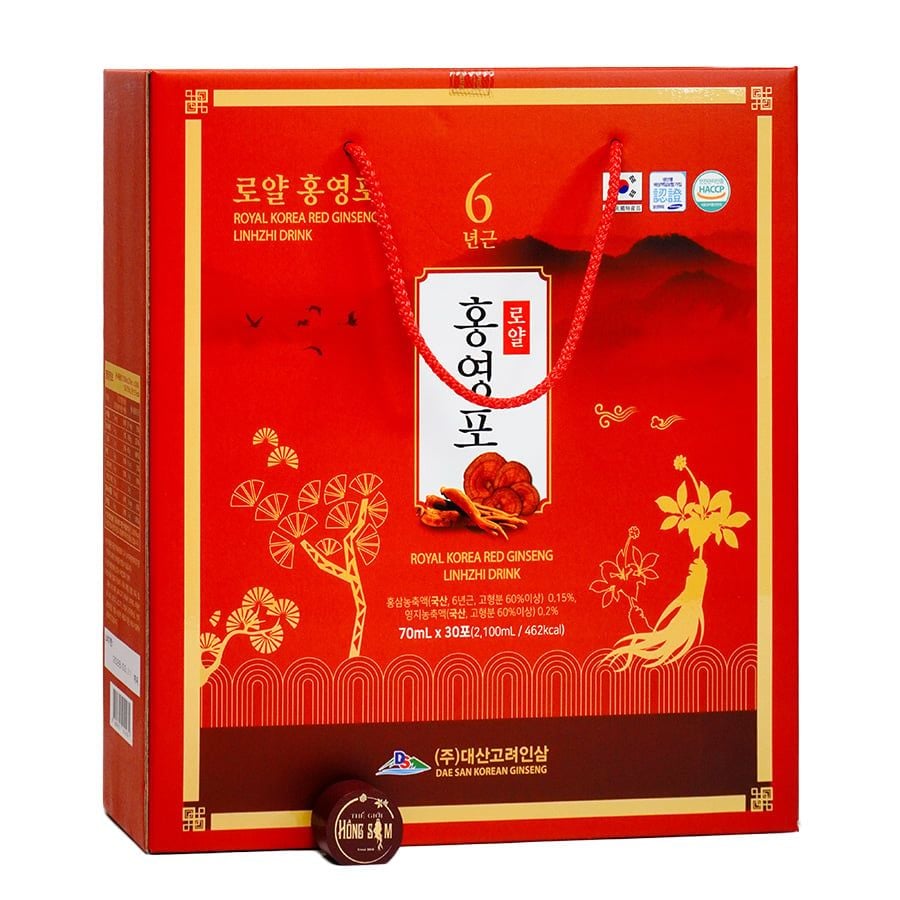Nước Hồng Sâm Linh Chi Daesan Hàn Quốc 30 gói x 70ml
