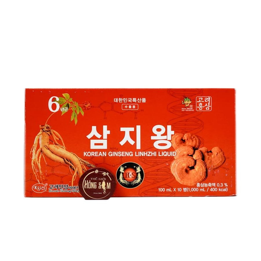 Nước Hồng Sâm Linh Chi KGS Hộp 10 Chai x 100ml
