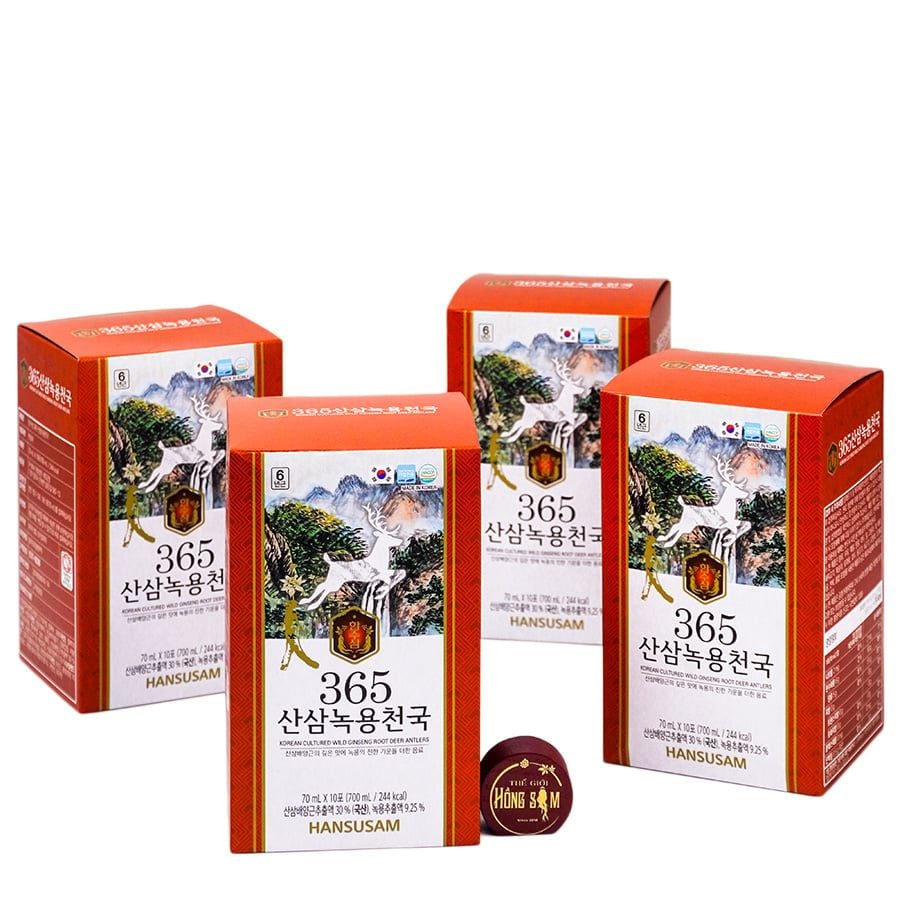 Nước Hồng Sâm Nhung Hươu 365 Hansusam Hàn Quốc 60 Gói x 70ml