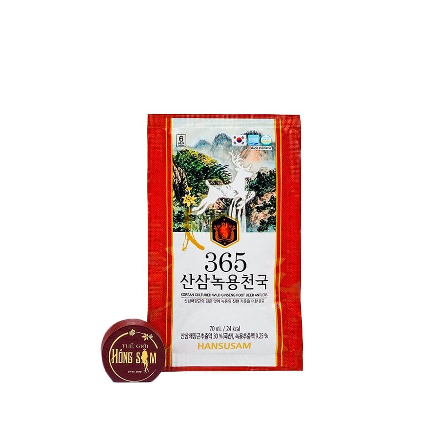 Nước Hồng Sâm Nhung Hươu 365 Hansusam Hàn Quốc 60 Gói x 70ml