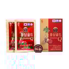 Nước Hồng Sâm Nhung Hươu Linh Chi Gold Q Hàn Quốc Hộp 30 Gói x 50ml