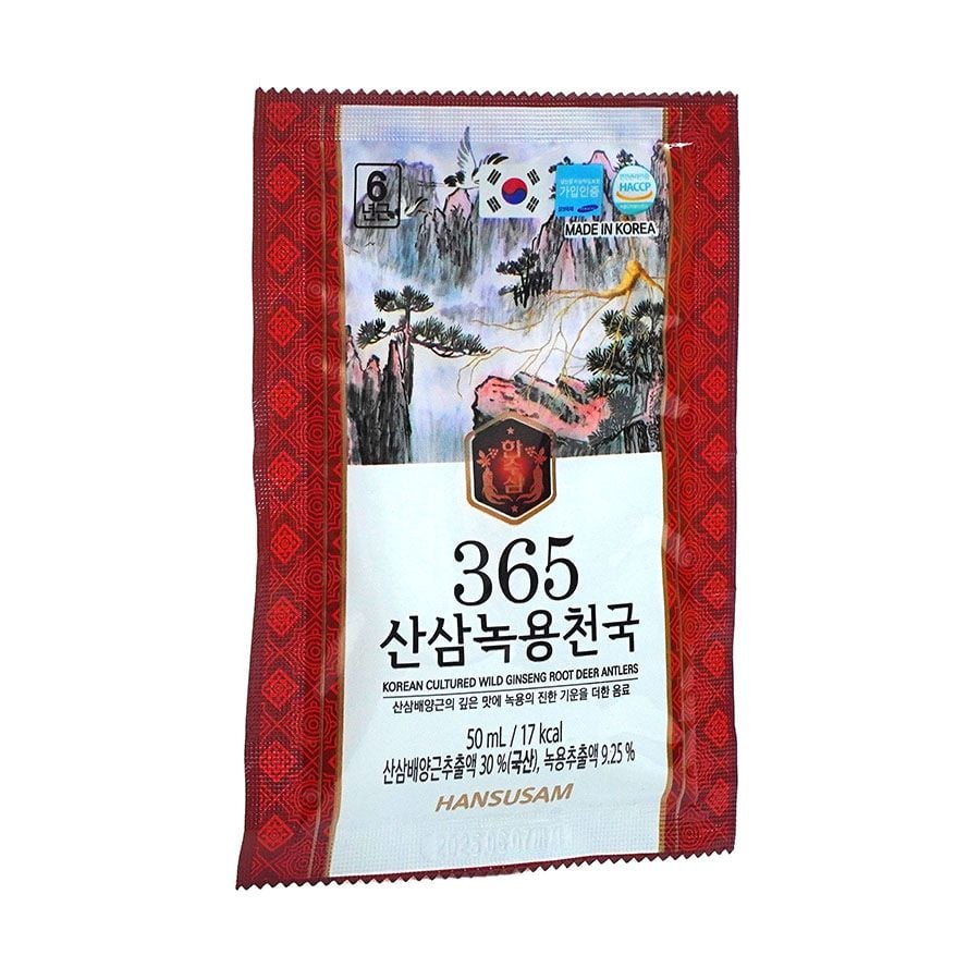 Nước Hồng Sâm Nhung Hươu Hansusam 365 Hàn Quốc Hộp 30 Gói x 50ml