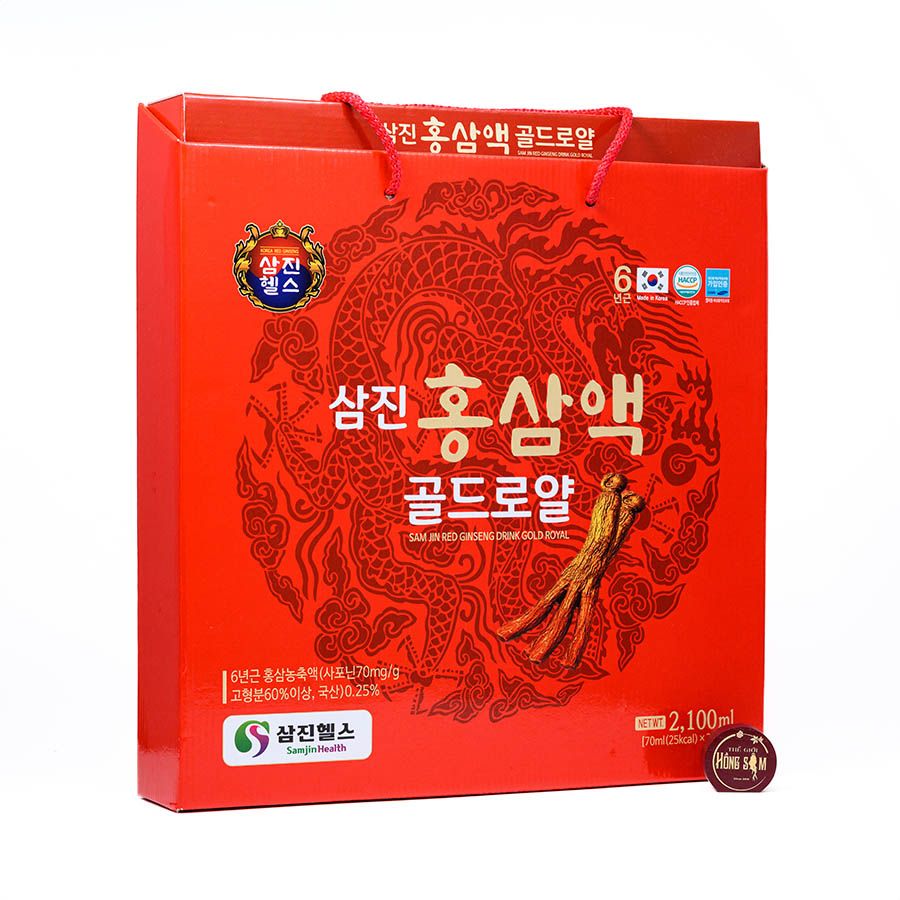 Nước Hồng Sâm Sam Jin Red Ginseng Drink Gold Royal Hộp 30 Gói x 70ml