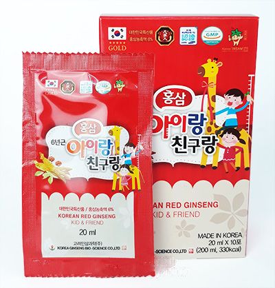 Nước Hồng Sâm Baby Kid & Friend Bio-Science Hàn Quốc Hộp 30 Gói x 20ml