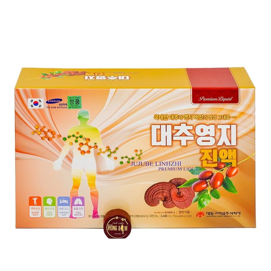 Nước Linh Chi Táo Đỏ Daedong Hàn Quốc Hộp 30 Gói x 80ml