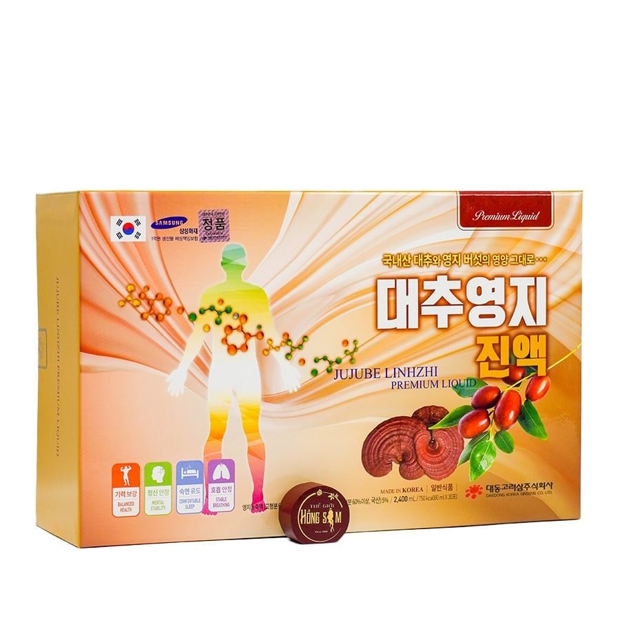 Nước Linh Chi Táo Đỏ Daedong Hàn Quốc Hộp 30 Gói x 80ml