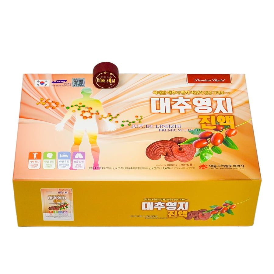 Nước Linh Chi Táo Đỏ Daedong Hàn Quốc Hộp 30 Gói x 80ml