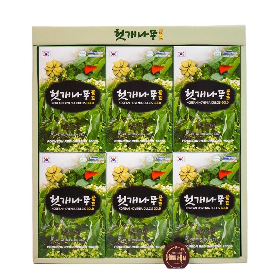 Nước Mát Gan Pocheon Hovenia Dulcis Gold Hàn Quốc Hộp 30 Gói x 70ml