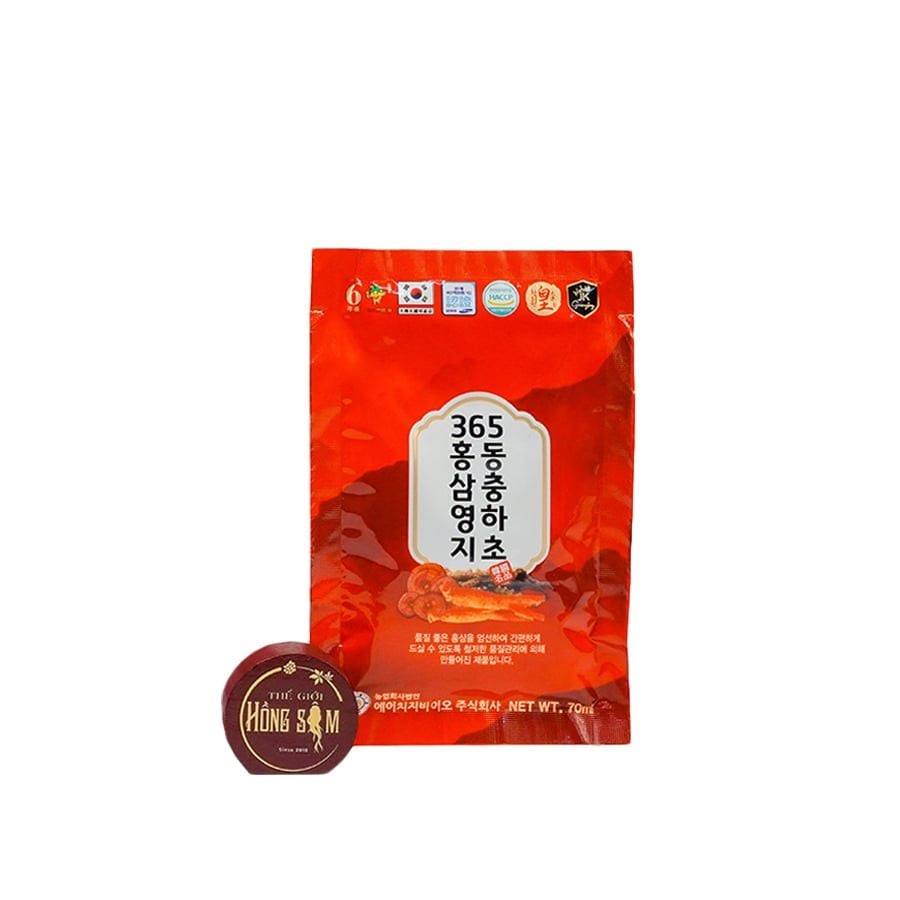 Nước Hồng Sâm Linh Chi Đông Trùng Hạ Thảo 365 Hàn Quốc Hộp 20 Gói x 70ml