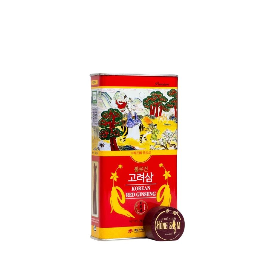Sâm Củ Khô Hộp Thiếc Premium Daedong 75g (3-5 củ)