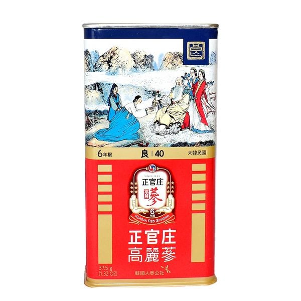 Sâm Củ Khô Hộp Thiếc KGC 37,5g 3 Củ Số 40