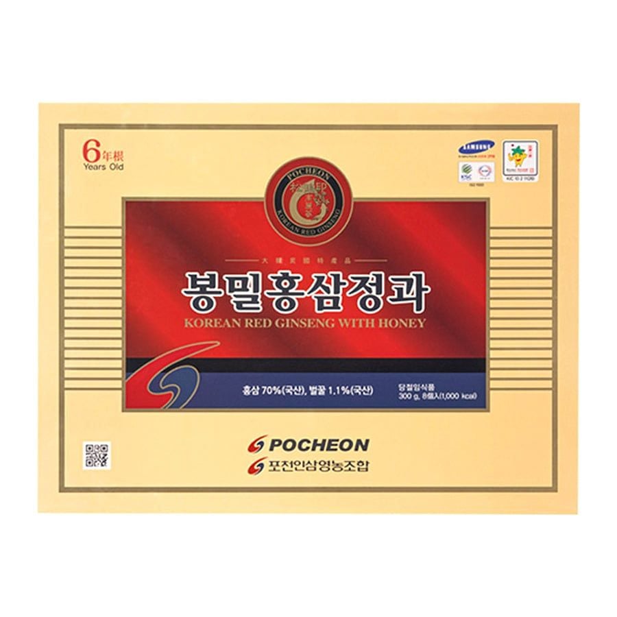 Sâm Củ Tẩm Mật Ong Pocheon Hàn Quốc Hộp 300gram (37,5gram x 8 Củ)
