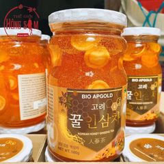 Sâm Tươi Thái Lát Ngâm Mật Ong Bio Apgold Hàn Quốc Lọ 580g