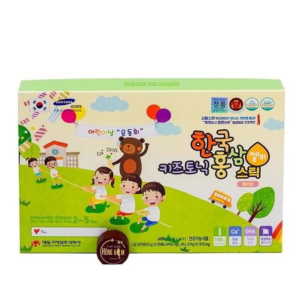 Thạch Hồng Sâm Hàn Quốc Cho Bé Daedong - Baby Korean Red Ginseng Jelly 30 Gói x 20g (2-5 Tuổi)