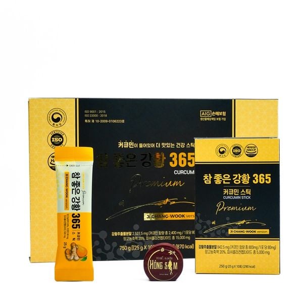 Thạch Nghệ Nano Curcumin 365 Hàn Quốc 750g Vị Xoài (30 Thanh)