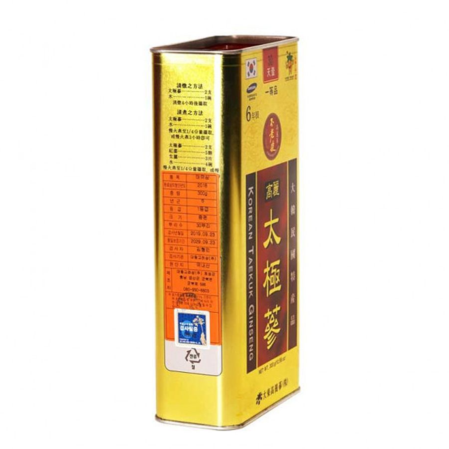 Thái Cực Sâm Củ Khô Hộp Thiếc Daedong 300g Số 30 (30 củ)
