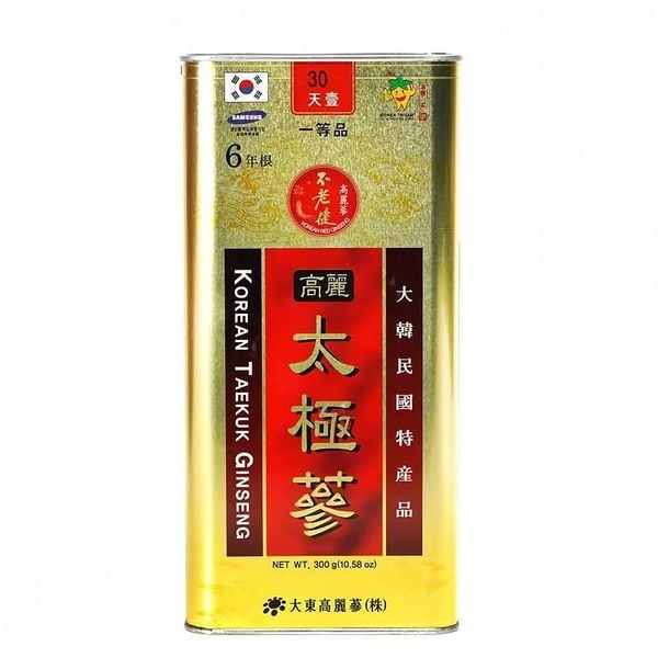 Thái Cực Sâm Củ Khô Hộp Thiếc Daedong 300g Số 30 (30 củ)