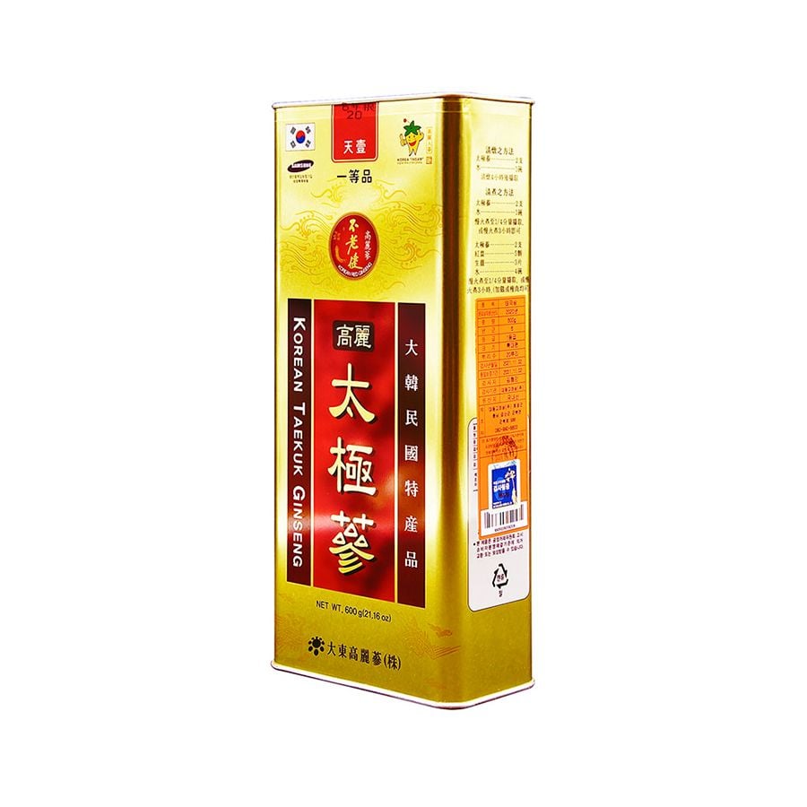 Thái Cực Sâm Củ Khô Hộp Thiếc Taekuk Daedong 600g Số 30 (30 củ)