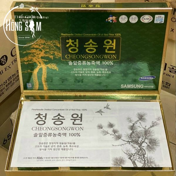 Tinh Dầu Thông Đỏ Cheongsongwon Hàn Quốc Hộp Xanh 180 Viên