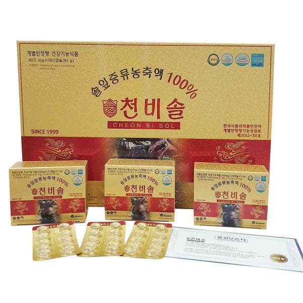 Tinh Dầu Thông Đỏ Chính Phủ Cheon Bi Sol 180 Viên