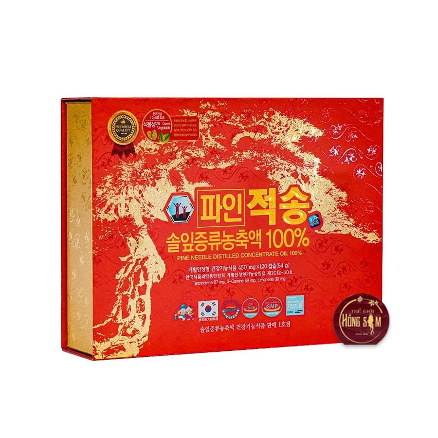 Tinh Dầu Thông Đỏ Pine Jeok Song Hàn Quốc Cao Cấp Hộp 120 Viên