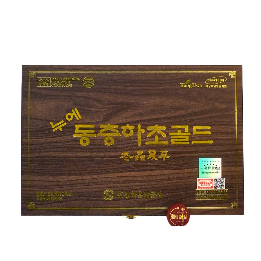 Nước Đông Trùng Hạ Thảo KangHwa Hộp Gỗ Đen 60 Gói x 30ml