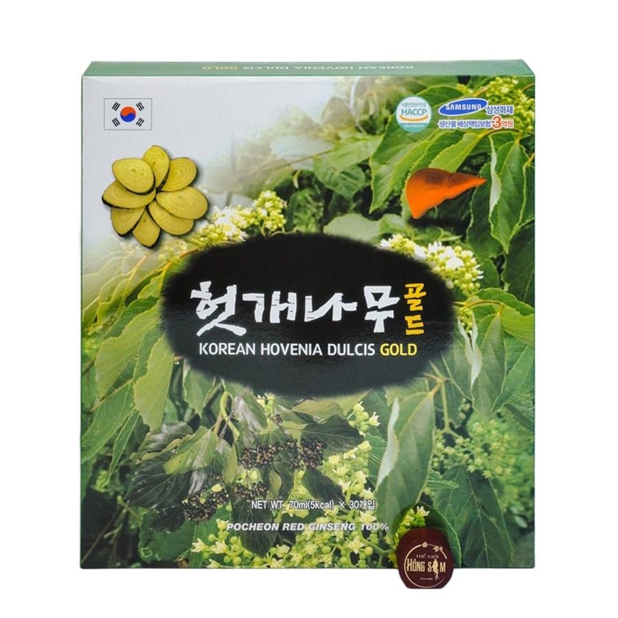 Nước Mát Gan Pocheon Hovenia Dulcis Gold Hàn Quốc Hộp 30 Gói x 70ml