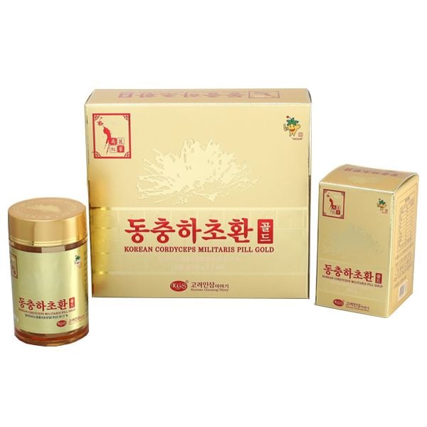 Viên đông trùng hạ thảo KGS Gold hộp 2 lọ x 100g