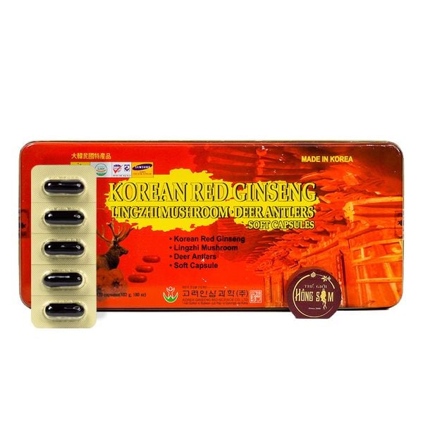 Viên Hồng Sâm Nhung Hươu Linh Chi Bio Hàn Quốc Hộp Thiếc 120 Viên