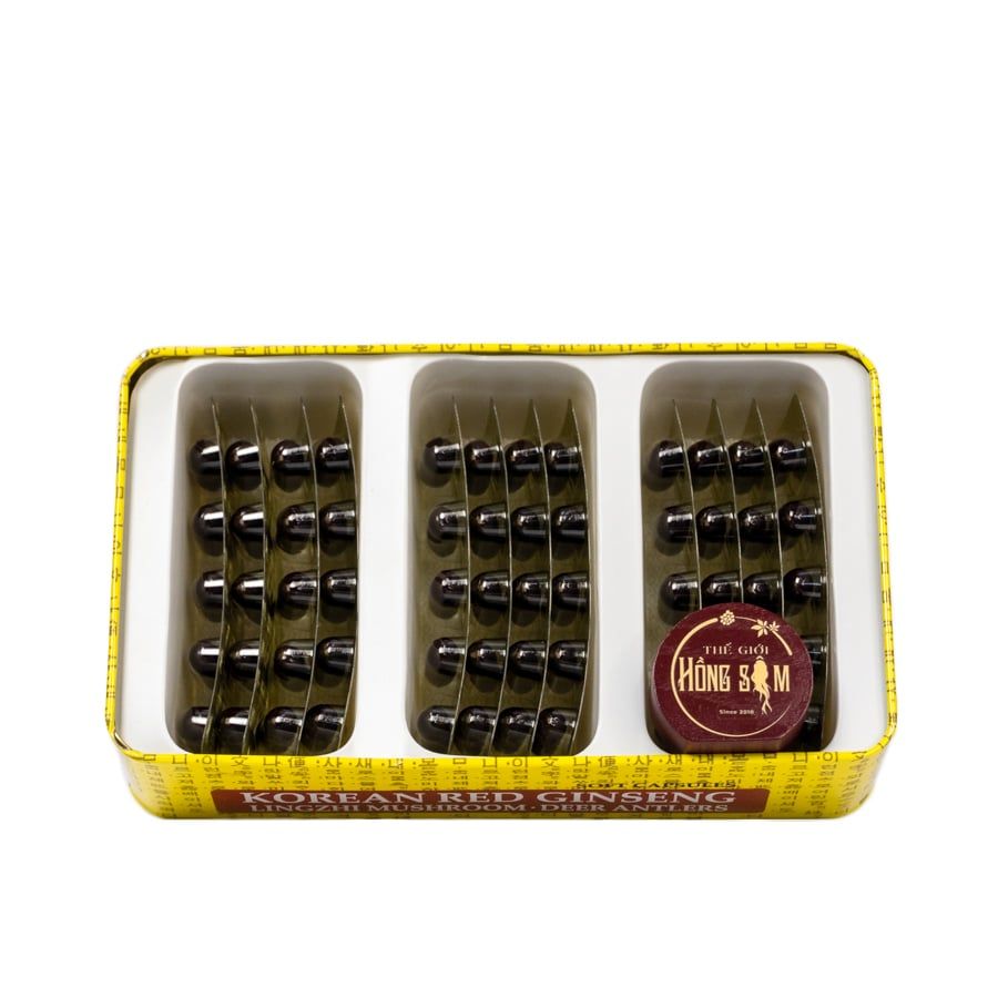 Viên Hồng Sâm Nhung Hươu Linh Chi Bio Hàn Quốc Hộp Thiếc 60 Viên