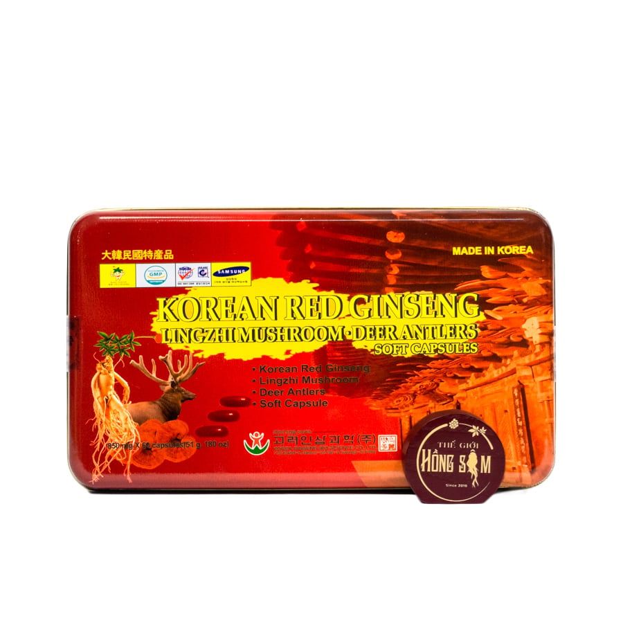 Viên Hồng Sâm Nhung Hươu Linh Chi Bio Hàn Quốc Hộp Thiếc 60 Viên