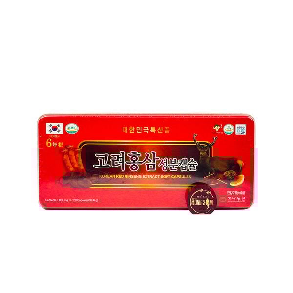 Viên Hồng Sâm Nhung Hươu Linh Chi Kana Nongsan Hàn Quốc Hộp 120 Viên