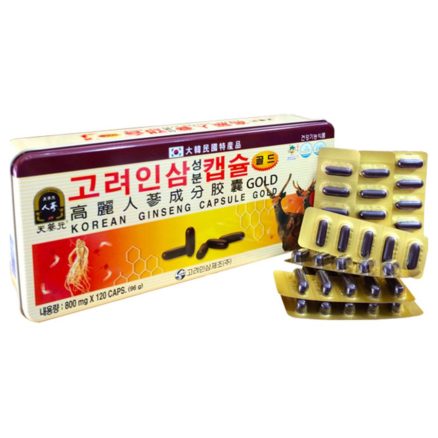 Hộp 120 Viên Hồng Sâm Nhung Hươu Linh Chi Okinsam Hàn Quốc