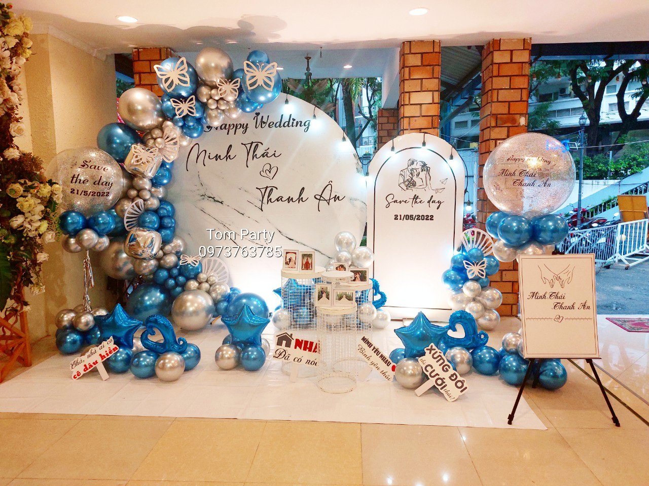 Trang Trí Tiệc Cưới Với Tông Màu Xanh