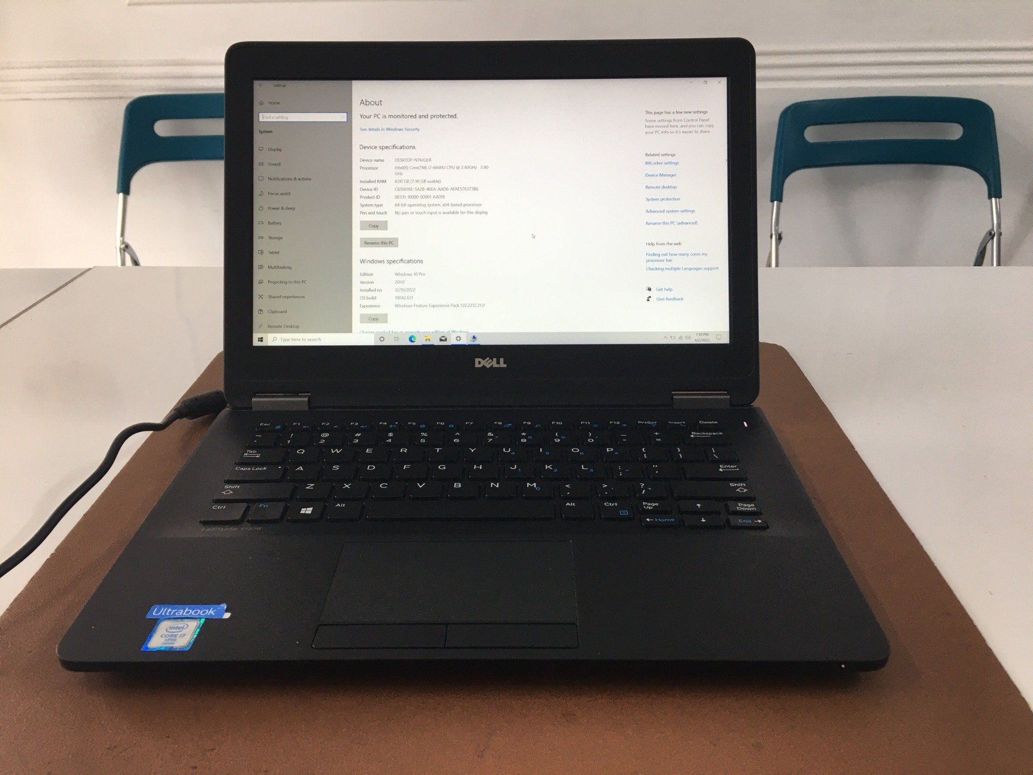 Dell Latitude E7270 i7-6600U RAM 8G- SSD 256GB FHD– PROLAPTOP