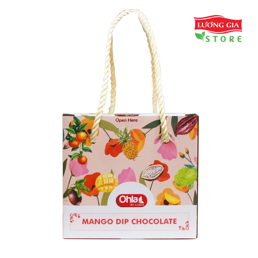 Hộp xoài nhúng Socola hạnh nhân Ohla (lát lớn) 500g