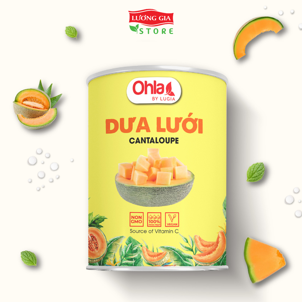 Trái cây tươi đóng lon Ohla 950g - Dưa lưới
