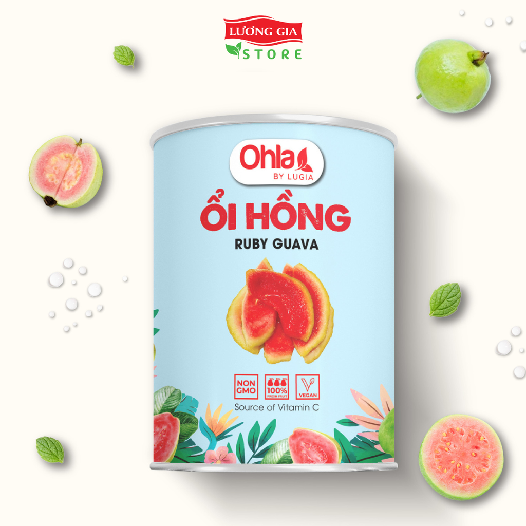 Trái cây tươi đóng lon Ohla 950g - Ổi hồng