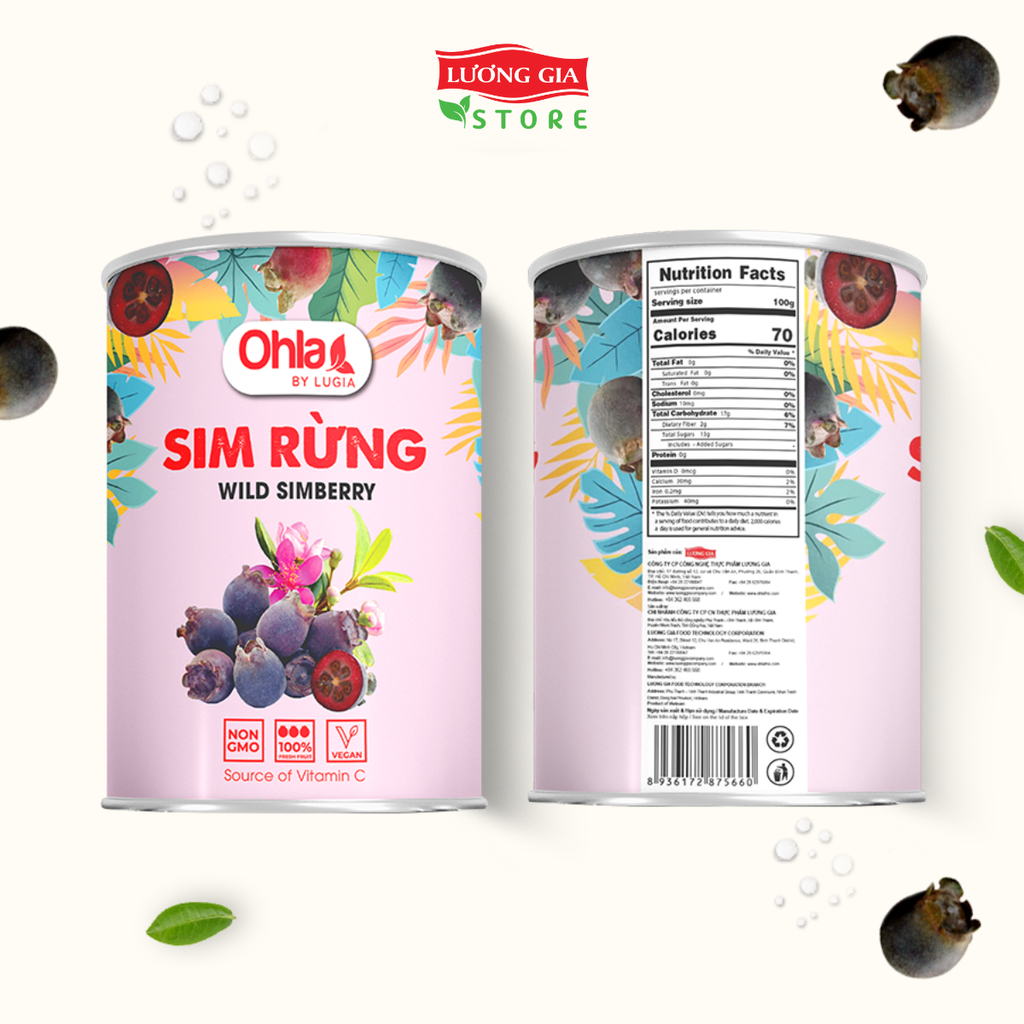 Trái cây tươi đóng lon Ohla 950g - Sim Rừng