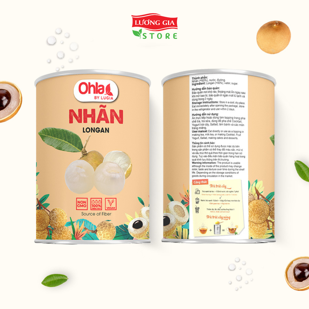 Trái cây tươi đóng lon Ohla 950g - Nhãn