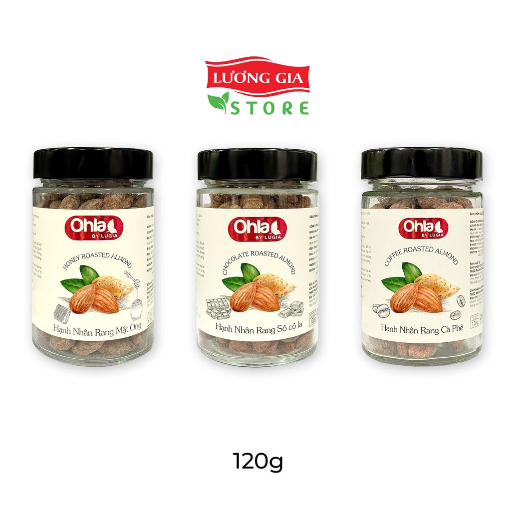 Combo siêu hời 8: hạnh nhân mật ong, hạnh nhân socola, hạnh nhân cà phê,  macca mật ong, macca socola, macca cà phê Ohla