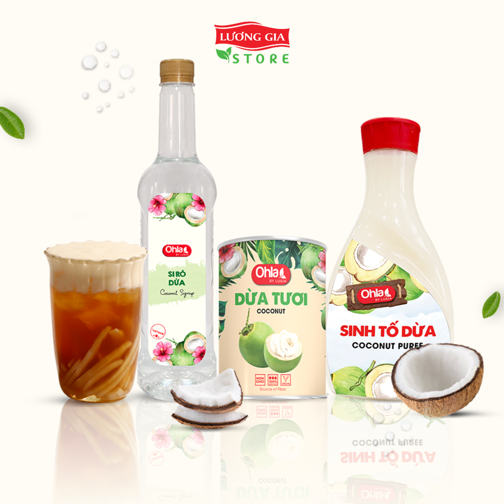 Trái cây tươi đóng lon Ohla 950g - Dừa Tươi