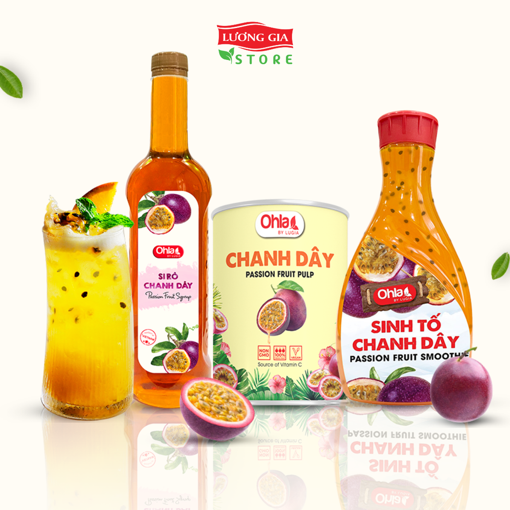 Trái cây tươi đóng lon Ohla 950g - Chanh dây nguyên trái/nước