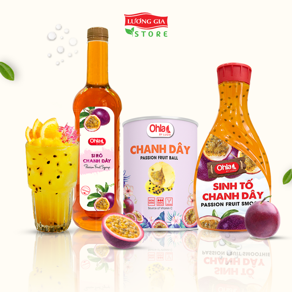 Trái cây tươi đóng lon Ohla 950g - Chanh dây nguyên trái/nước