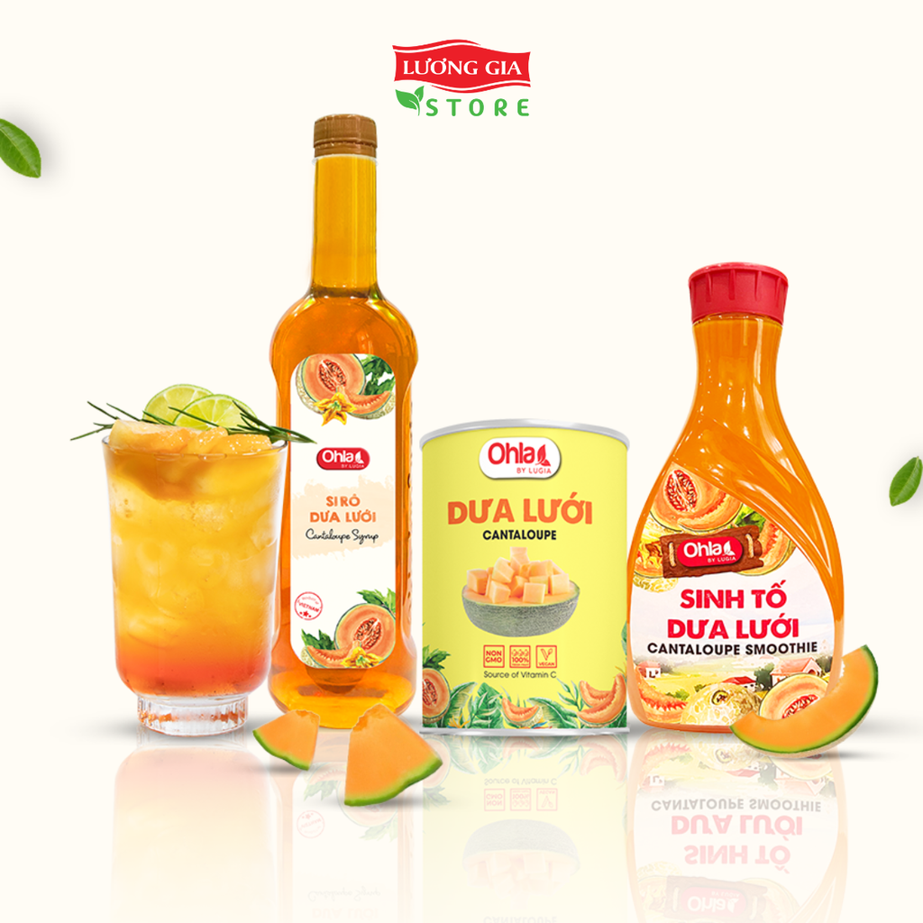 Trái cây tươi đóng lon Ohla 950g - Dưa lưới