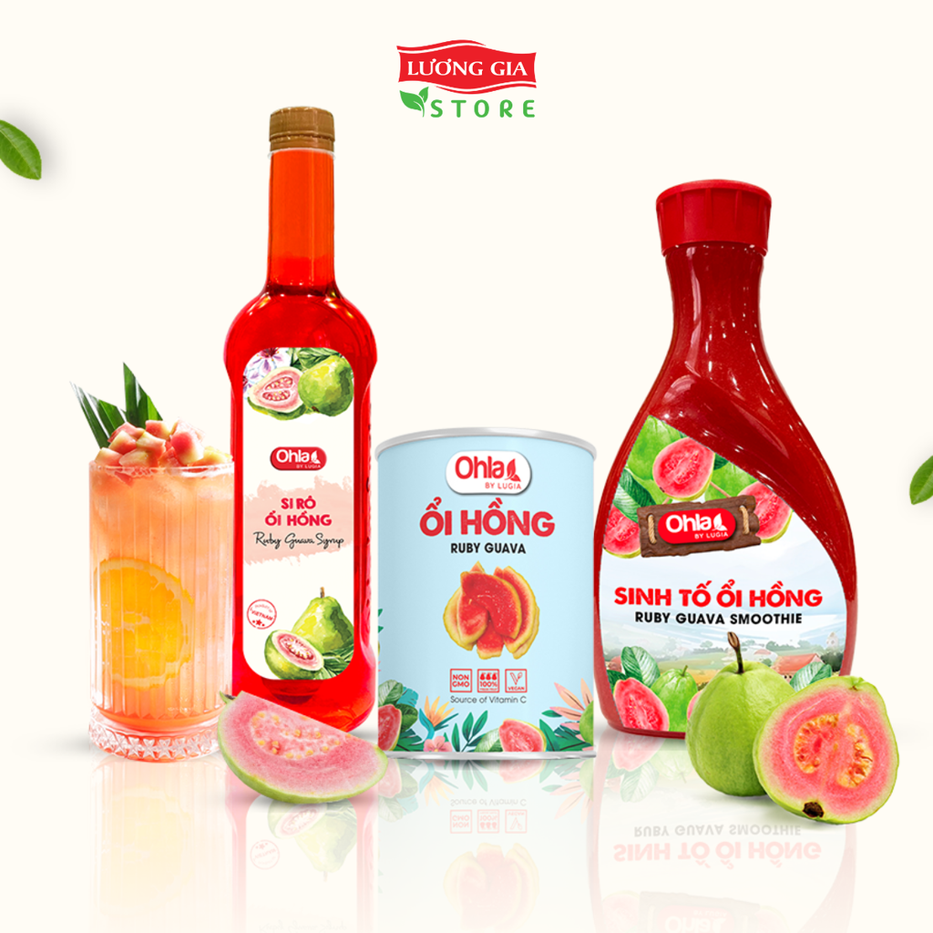 Trái cây tươi đóng lon Ohla 950g - Ổi hồng