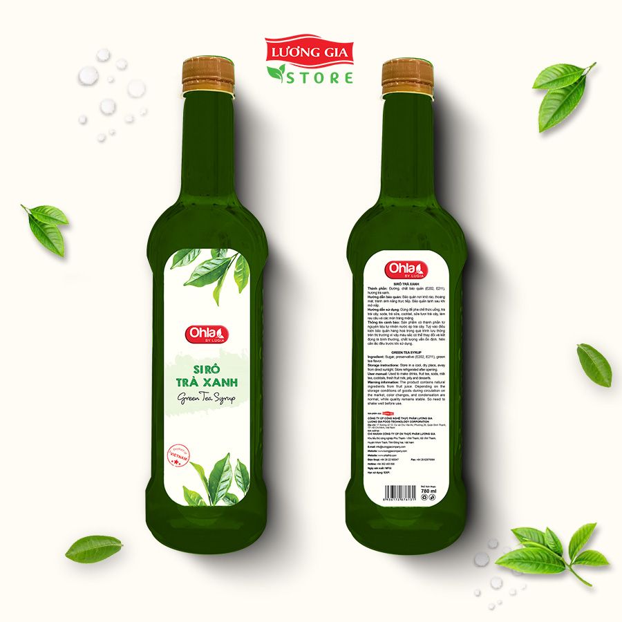 Siro Trà Xanh Ohla 780ml (chai nhựa)